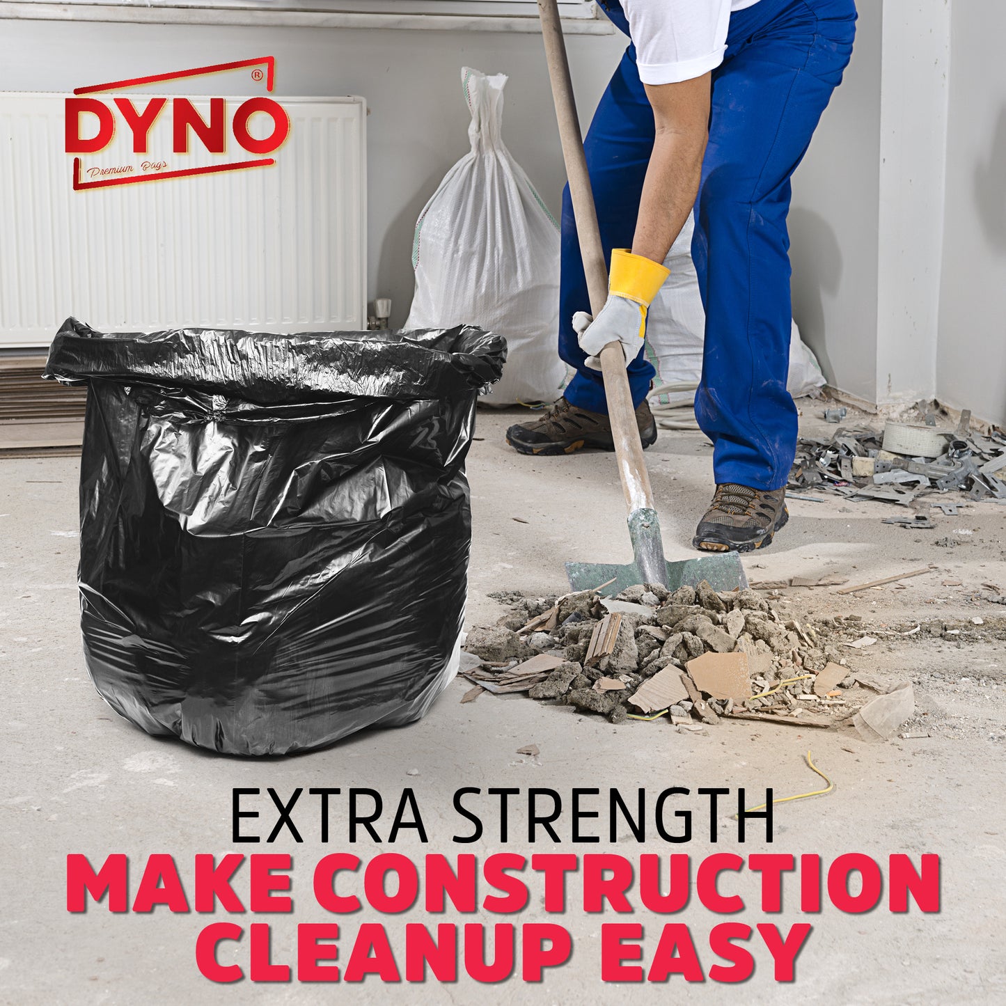 Dyno Products Online 42-Gallon, 3 Mil Thick Heavy-Duty Black Trash Bags - 36 Count Extra Large Plastic Garbage Liners Fit Huge Cans for Home Garden Lawn Yard Recycling Construction & Commercial Use