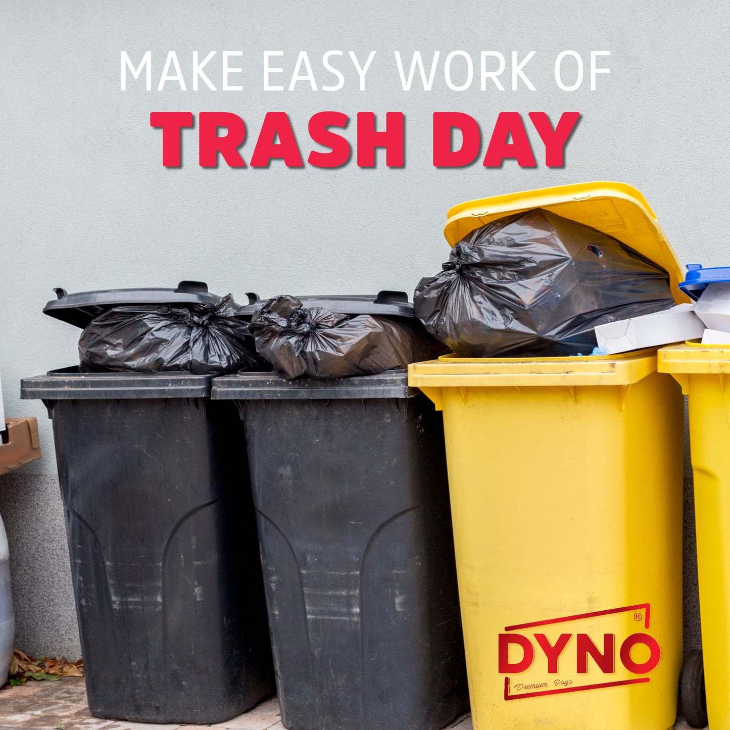 Dyno Products Online 65-Gallon, 1.5 Mil Thick Heavy-Duty Black Trash Bags - 25 Count Extra Large Plastic Garbage Liners Fit Huge Cans for Home Garden Lawn Yard Recycling Construction & Commercial Use