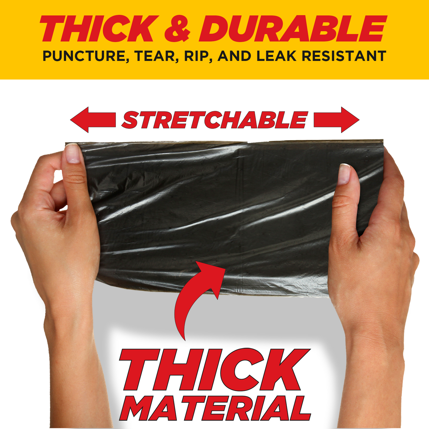 Dyno Products Online 40-45-Gallon, 1.5 Mil Thick Heavy-Duty Black Trash Bags - 50 Count Extra Large Plastic Garbage Liners Fit Huge Cans for Home Garden Lawn Yard Recycling Construction & Commercial Use