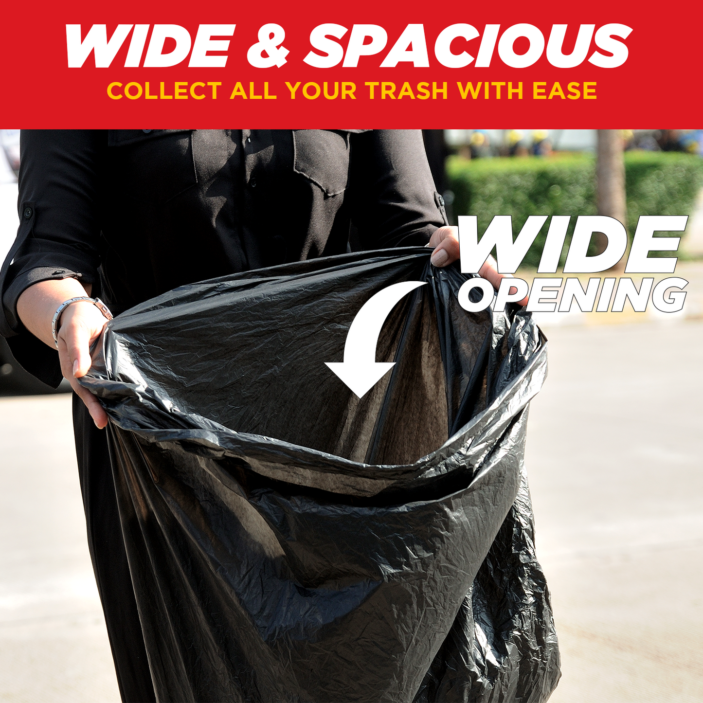Dyno Products Online 60-Gallon, 1.2 Mil Thick Heavy-Duty Black Trash Bags - 50 Count Extra Large Plastic Garbage Liners Fit Huge Cans for Home Garden Lawn Yard Recycling Construction & Commercial Use