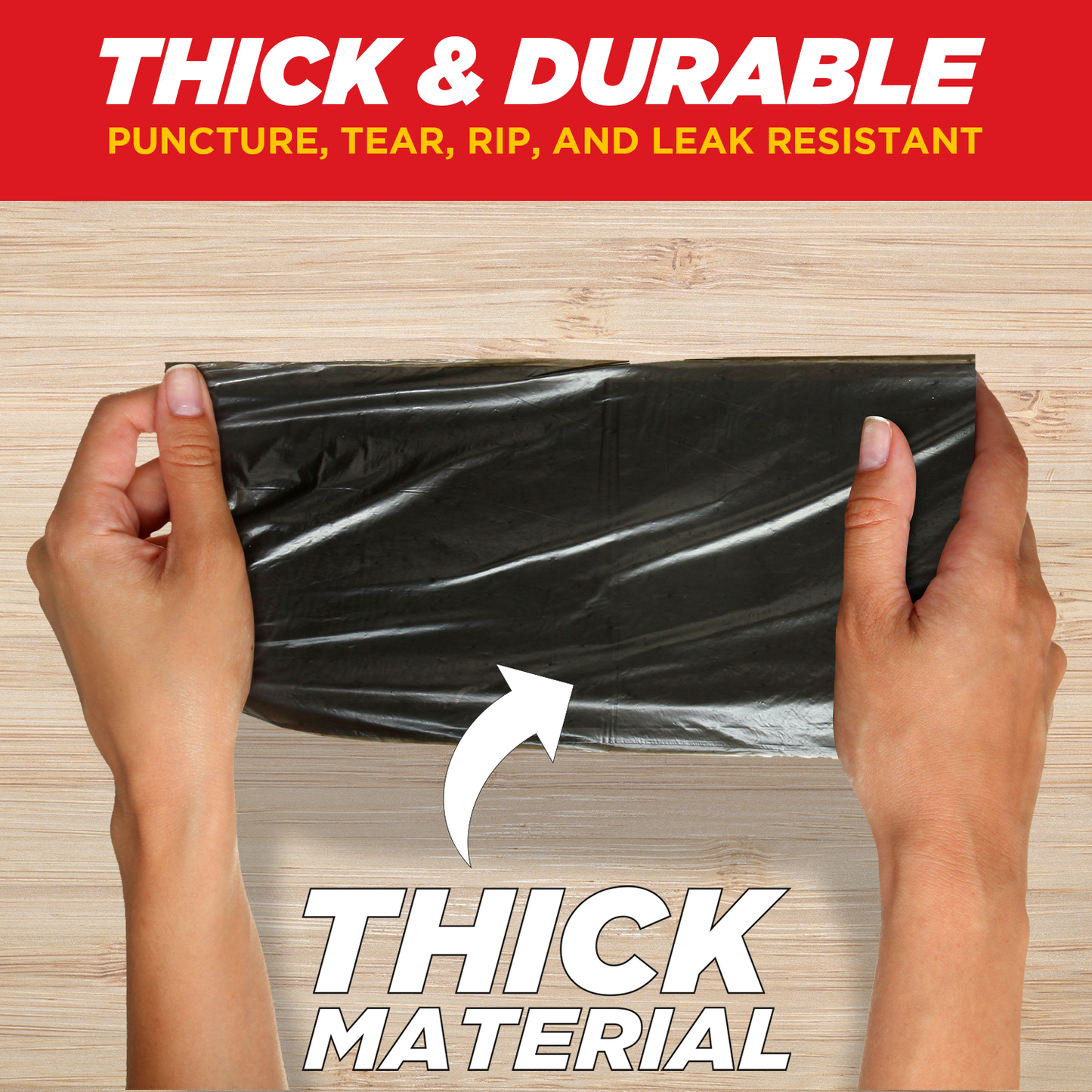 Dyno Products Online 60-Gallon, 1.2 Mil Thick Heavy-Duty Black Trash Bags - 50 Count Extra Large Plastic Garbage Liners Fit Huge Cans for Home Garden Lawn Yard Recycling Construction & Commercial Use