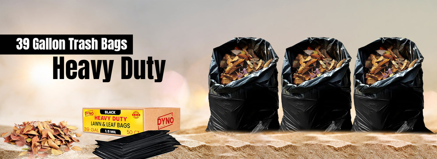 Dyno Products Online 64-Gallon, 1.2 Mil Thick Heavy-Duty Black Trash B –  DynoProd