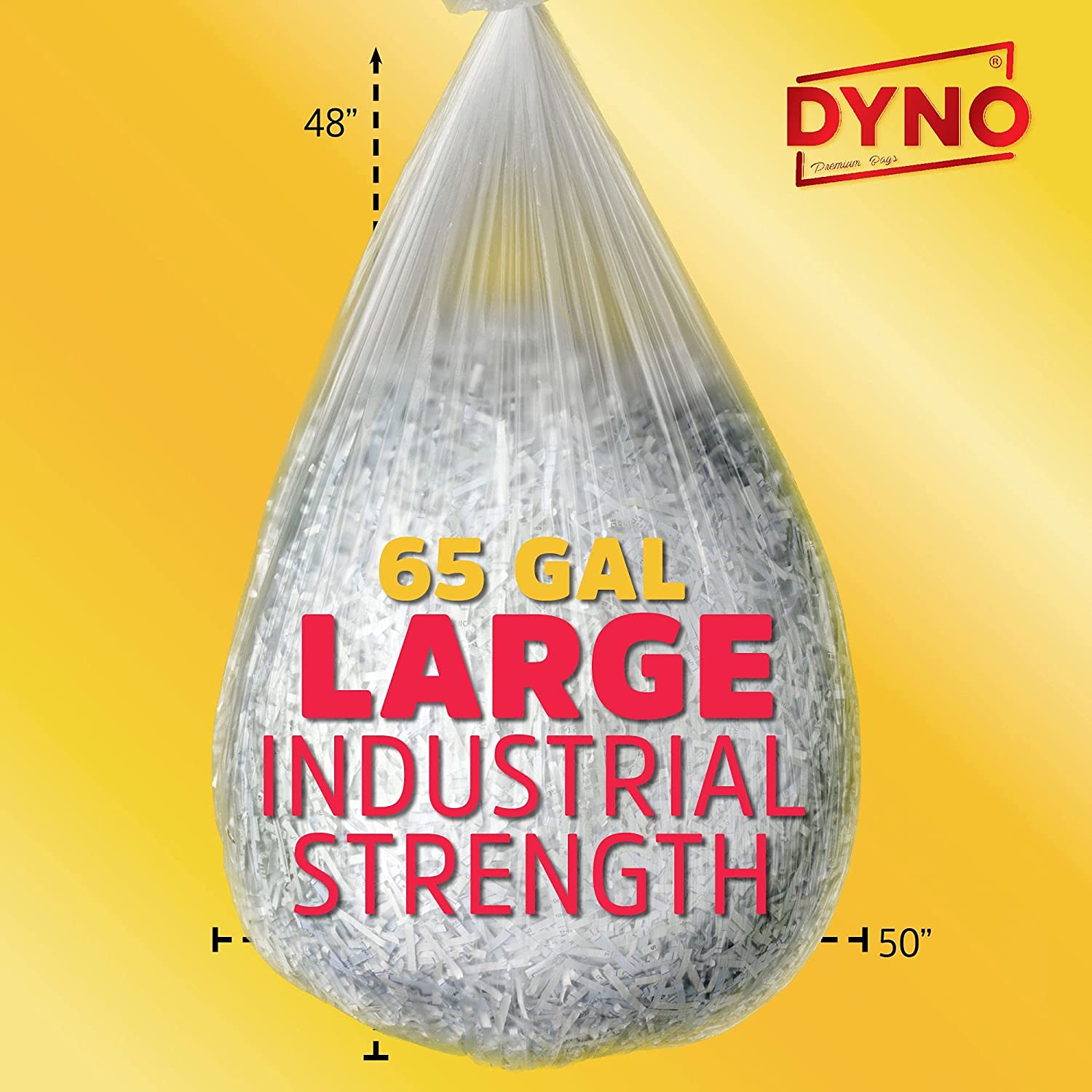 Dyno Products Online 65-Gallon, 1.5 Mil Thick Heavy-Duty Clear