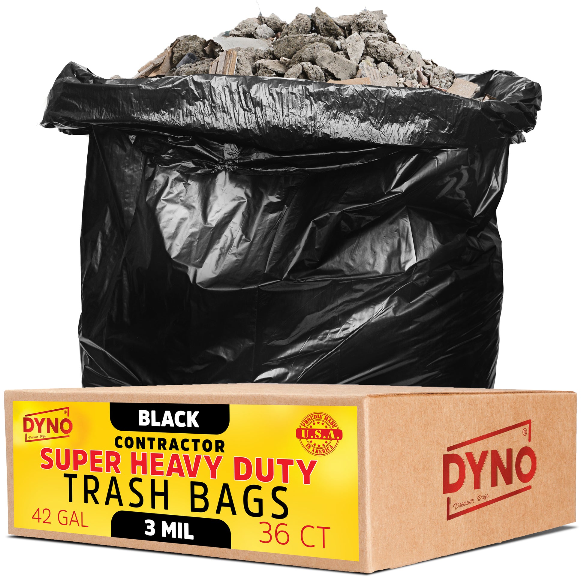 Contractor Trash Bags,55 Gallon, 6 Mil, Black
